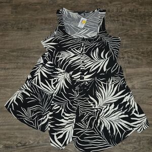 Torrid Black and White Leaf Print Jumpsuit